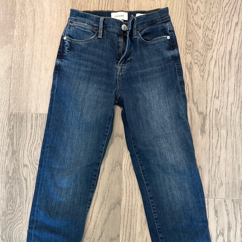 Frame Denim Women's Mid Blue Cropped Jeans